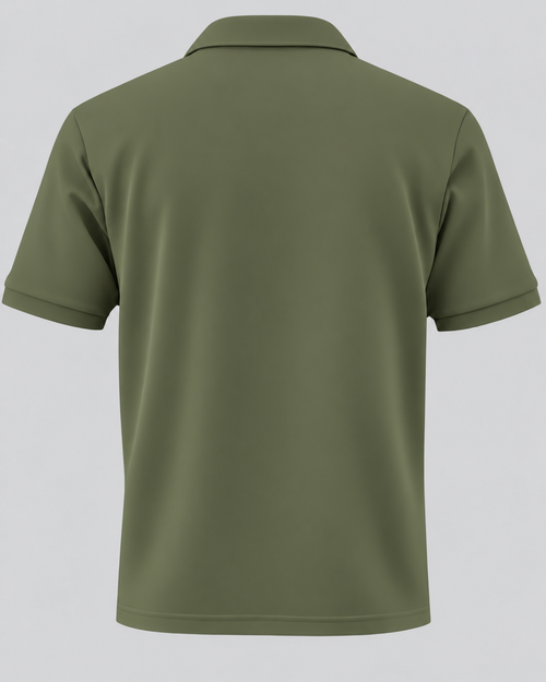 Deccan Drip men's polo t-shirt in Dark Pista – back