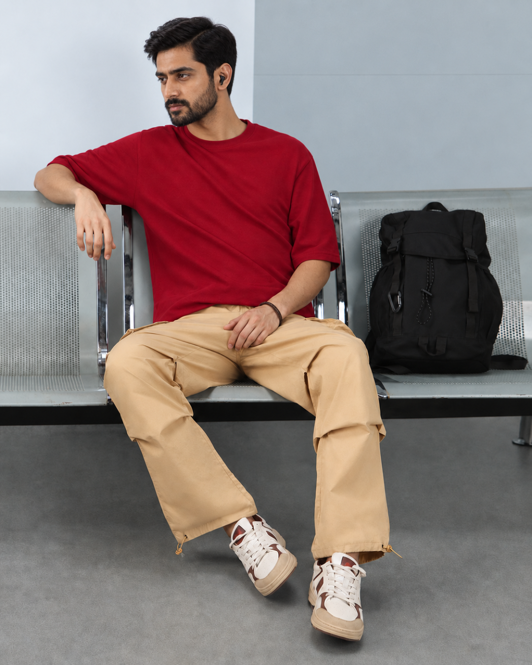 Deccan Core Tee in Tomato Red - view 3