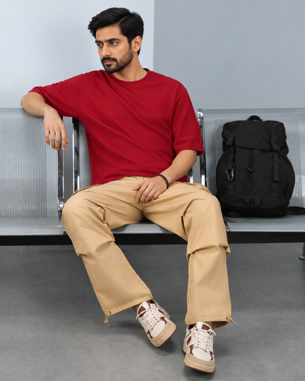 Deccan Core Tee in Tomato Red - view 4