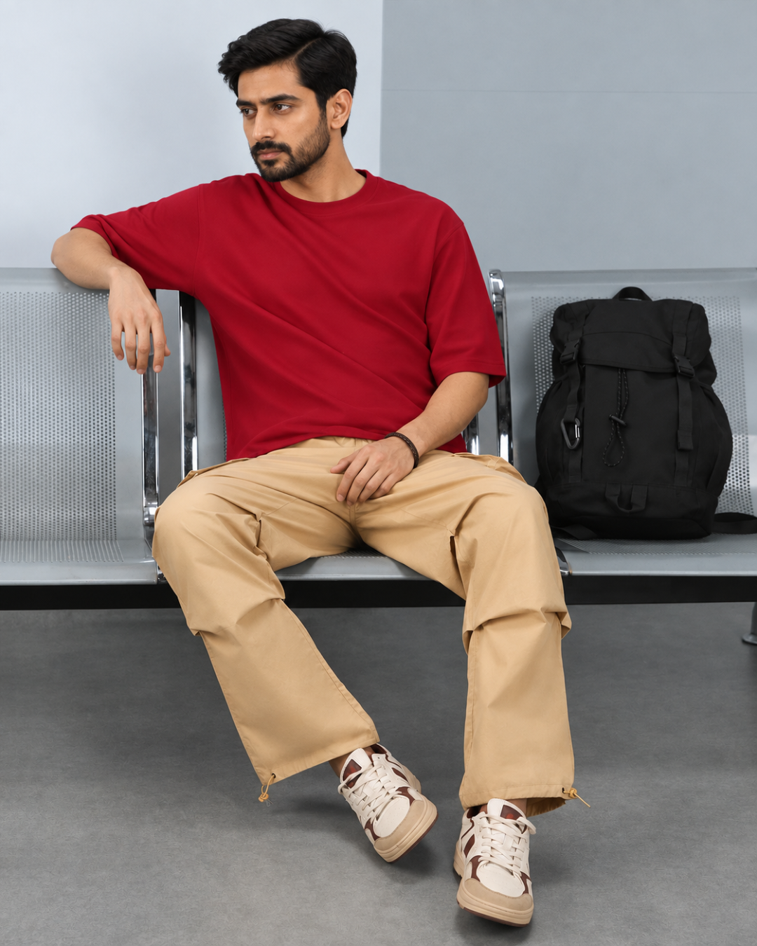 Deccan Core Tee in Tomato Red - view 4
