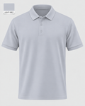 Deccan Drip men's polo t-shirt in Light Grey – front