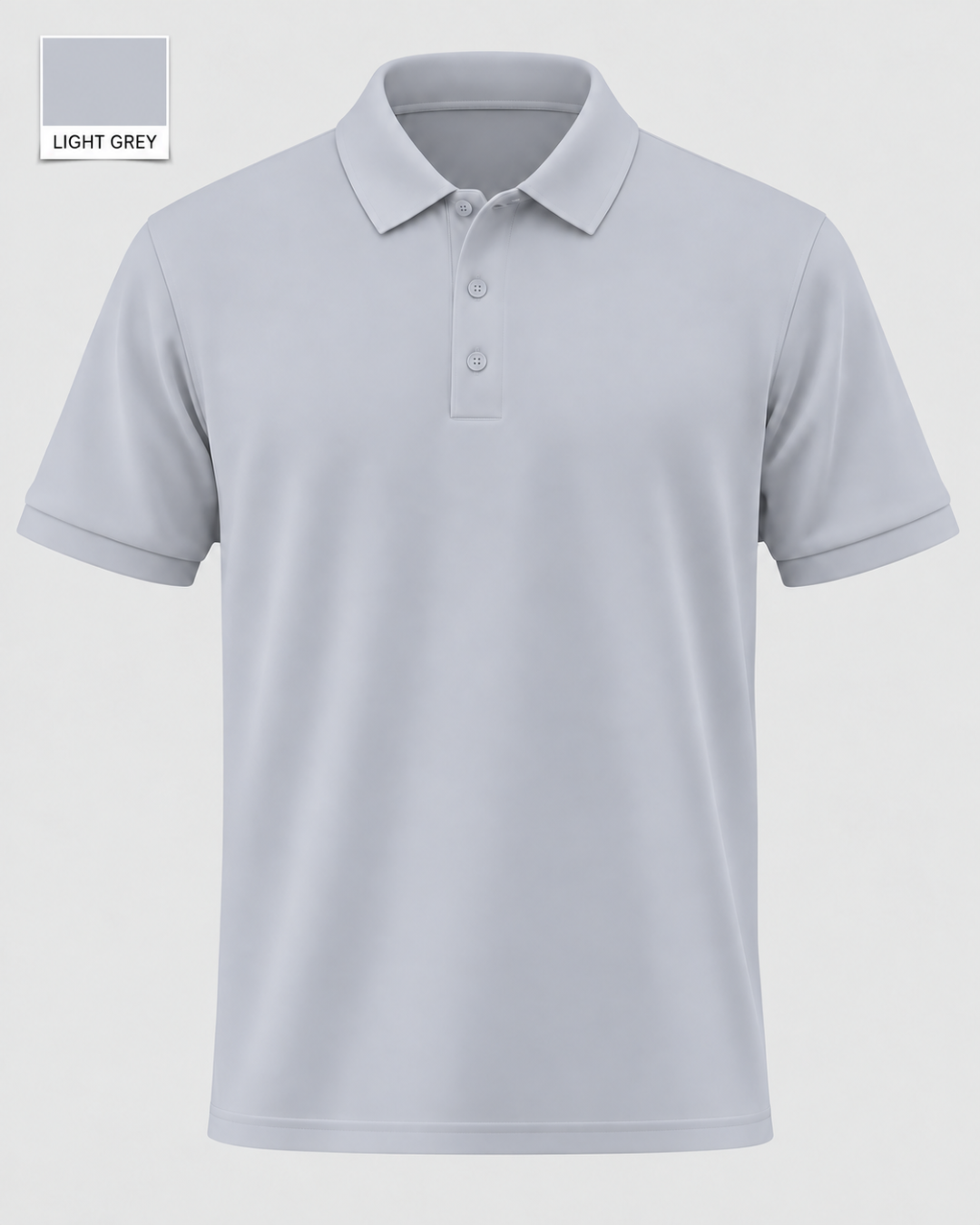 Deccan Drip men's polo t-shirt in Light Grey – front