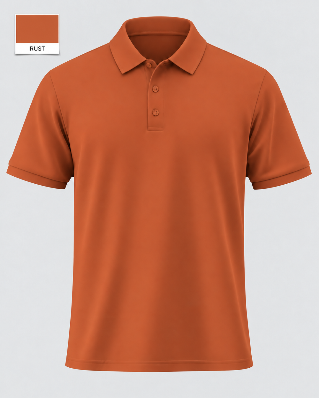 Deccan Drip men's polo t-shirt in Rust – front