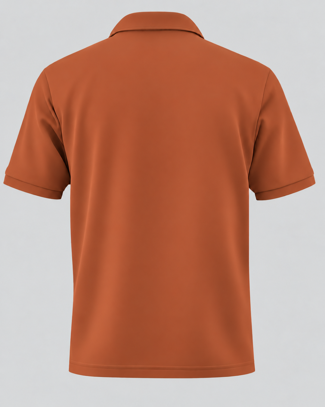 Deccan Drip men's polo t-shirt in Rust – back
