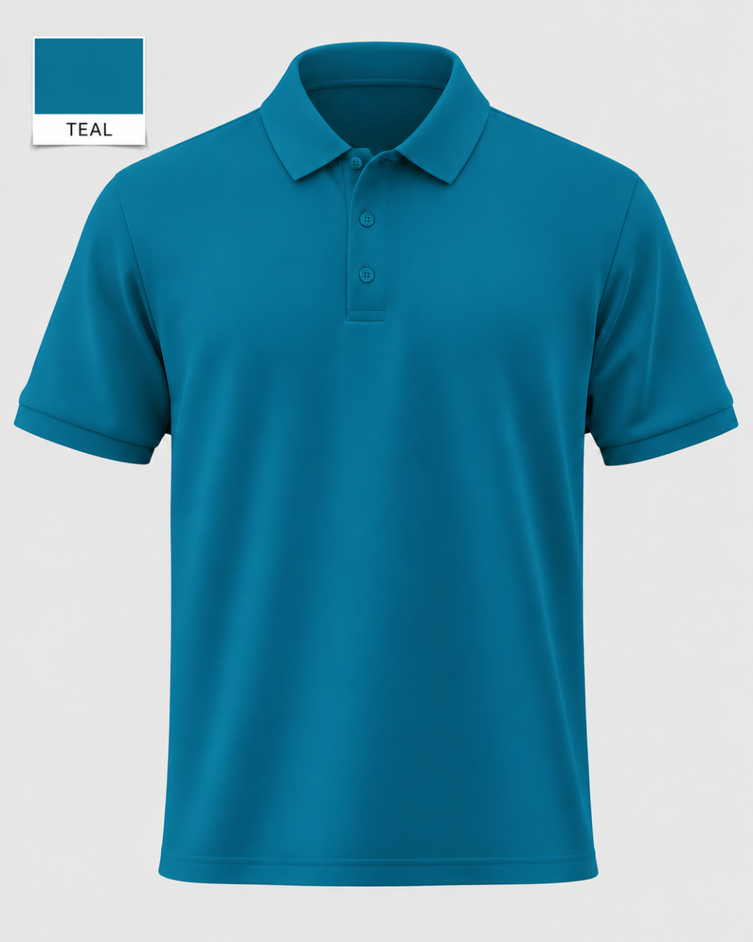 Deccan Drip men's polo t-shirt in Teal – front